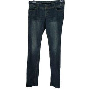 Blue Ashpalt Women's WS-95 Double Button Long Distressed Denim Blue Jeans Size 9